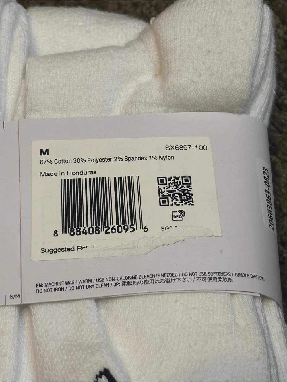 ✨New Nike Dri-Fit White Crew Athletic Socks with Black Swoosh (6 Pack)